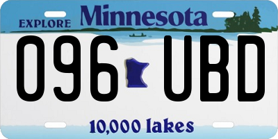 MN license plate 096UBD