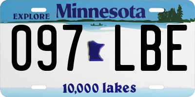 MN license plate 097LBE