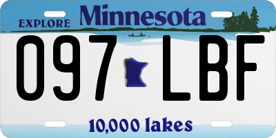 MN license plate 097LBF
