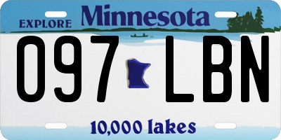 MN license plate 097LBN