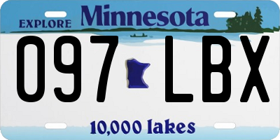 MN license plate 097LBX