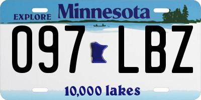 MN license plate 097LBZ