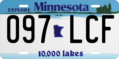 MN license plate 097LCF