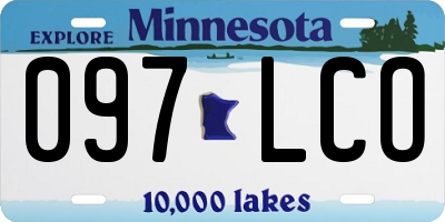 MN license plate 097LCO
