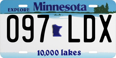 MN license plate 097LDX