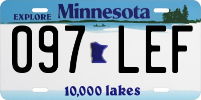 MN license plate 097LEF