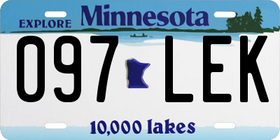 MN license plate 097LEK