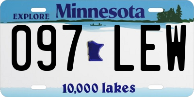 MN license plate 097LEW