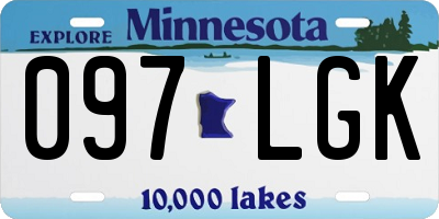 MN license plate 097LGK
