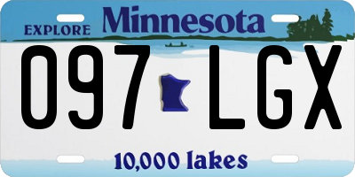 MN license plate 097LGX