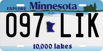 MN license plate 097LIK