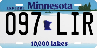 MN license plate 097LIR