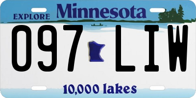 MN license plate 097LIW