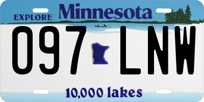 MN license plate 097LNW