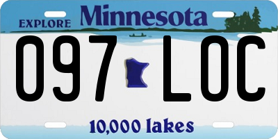 MN license plate 097LOC