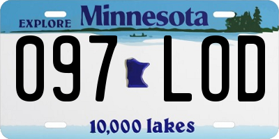 MN license plate 097LOD