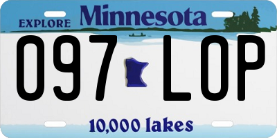 MN license plate 097LOP