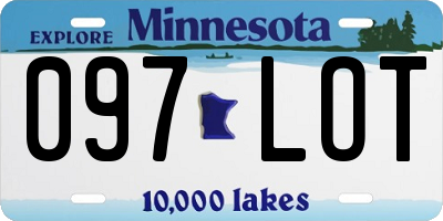 MN license plate 097LOT