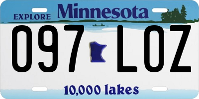 MN license plate 097LOZ