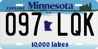 MN license plate 097LQK