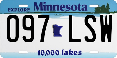 MN license plate 097LSW