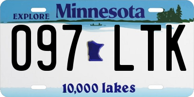 MN license plate 097LTK