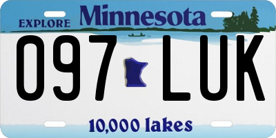 MN license plate 097LUK