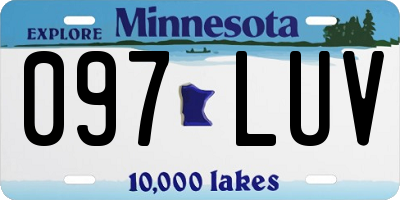 MN license plate 097LUV