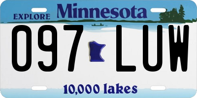 MN license plate 097LUW