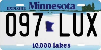 MN license plate 097LUX