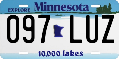 MN license plate 097LUZ