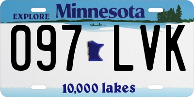 MN license plate 097LVK
