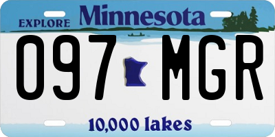 MN license plate 097MGR
