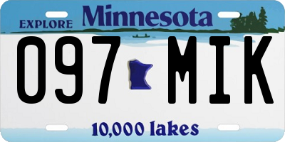 MN license plate 097MIK