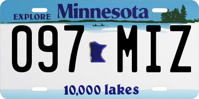 MN license plate 097MIZ