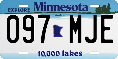 MN license plate 097MJE