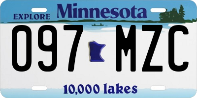 MN license plate 097MZC