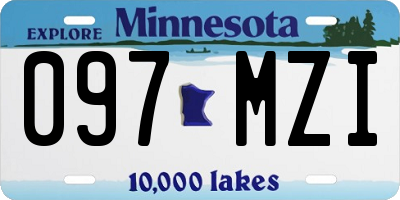 MN license plate 097MZI
