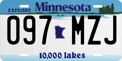MN license plate 097MZJ