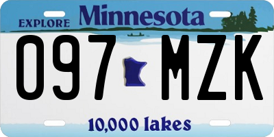 MN license plate 097MZK