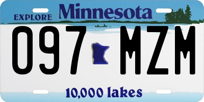 MN license plate 097MZM