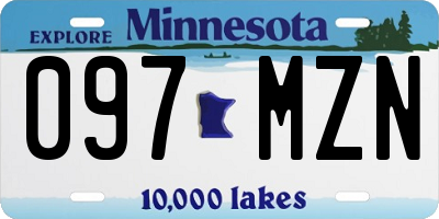MN license plate 097MZN