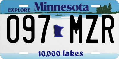 MN license plate 097MZR