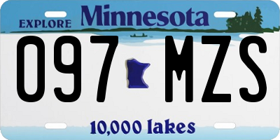 MN license plate 097MZS