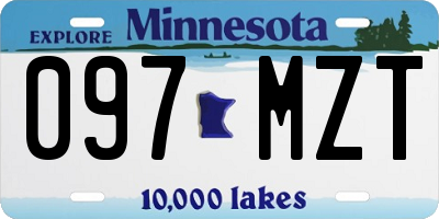 MN license plate 097MZT