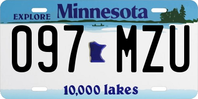 MN license plate 097MZU