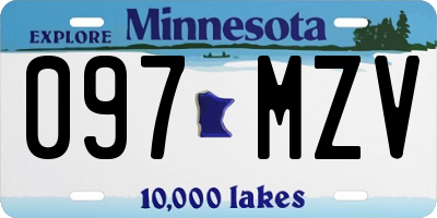 MN license plate 097MZV