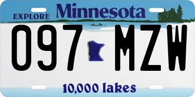 MN license plate 097MZW