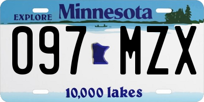 MN license plate 097MZX