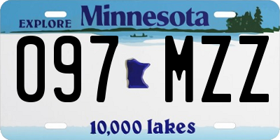 MN license plate 097MZZ